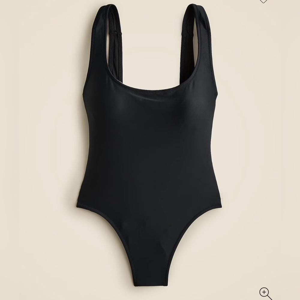 J Crew Black Heritage scoopback one-piece swimsuit